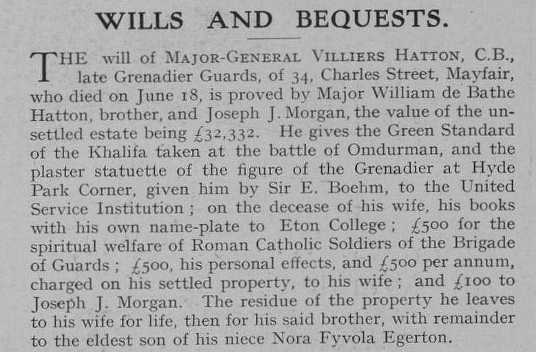 1914 wills and bequests